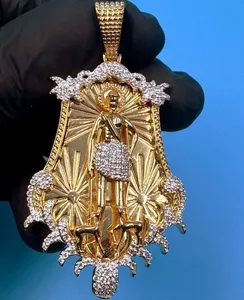 Moissanite Custom Name Pendant Rose Gold Plated 925 Sterling <b>Silver</b> Iced Script Necklace Casual/Sporty Women's Tishya Diamond - Product Image 6