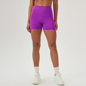 Shorts Deportivos para Mujer, Color Azul Sólido, Cintura Elástica, Tejido de Poliéster, Secado Rápido, Corte Regular, Cintura Media, para Gimnasio y Fitness - Product Image 6