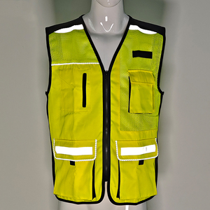 Gilet de sécurité respirant en maille, gilet de travail, gilet de sécurité réfléchissant lumineux avec poche, vêtements de sécurité ajustables - Product Image 6