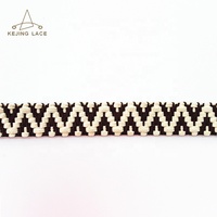 Rubans tissés personnalisés en coton jacquard chevron ondulé de 4 cm pour sangles et chaussures