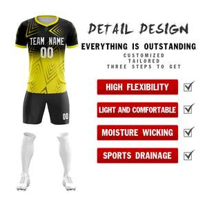 Tenues de football tendance très demandées, maillots respirants à manches courtes, ensemble de football personnalisé pour l'école, uniforme de football pour adultes, OEM - Product Image 3