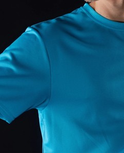 T-shirt sport pour homme à manches courtes, col rond, coupe classique, couleur unie, jersey tricoté à séchage rapide, 100% polyester - Product Image 5