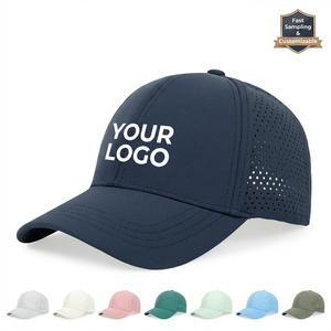 Casquette de baseball personnalisable respirante à 6 panneaux 100 % coton, ajustable, pour adulte, sportive, séchage rapide, protection solaire avec votre logo - Product Image 1