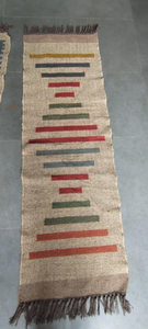 Neutral Geometric Kilim Runner <b>Rug</b> Handmade Wool Jute Modern <b>Boho</b> Farmhouse Hallway Entryway Corridor Carpet Runner - Product Image 4