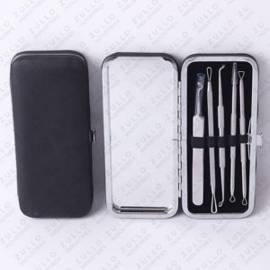 Kit extracteur de points noirs et d'acné en acier inoxydable, 6 pièces, aspirateur manuel pour nettoyer les pores du visage avec aiguilles pour comédons - Product Image 5