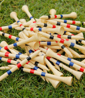 Tee de golf en bambou durable et écologique avec marquage de profondeur, hauteur réglable, accessoires de golf, vente en gros directe usine