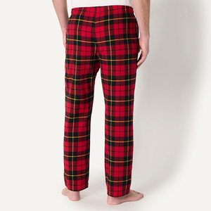 High Quality Lightweight <b>Men's</b> Casual Red <b>Flannel</b> <b>Pajama</b> Cotton Breathable Eco-Friendly Fashionable Home Lounge Wear Comfortable - Product Image 2