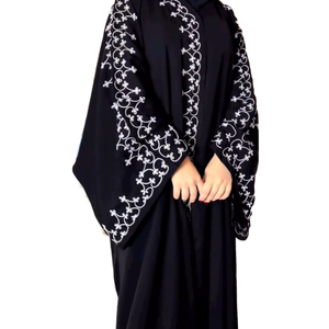 Abaya en soie satinée de luxe sur mesure en gros pour femmes Petite robe islamique turque à manches longues Style Dubaï Musulmans - Product Image 1