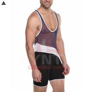 Uniformes de Halterofilia Profesionales de Spandex de Alta Calidad, Singletes de Lucha Libre para Hombre, Uniforme de Lucha Libre Económico - Product Image 4