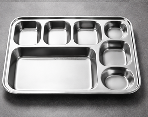 แผ่นกั้นสแตนเลสจากผู้ผลิต OEM ของอินเดีย |   ถาดอาหารสำหรับโรงเรียนและโรงอาหารขายส่งจำนวนมาก |   ขายตรงจากโรงงาน - Product Image 1