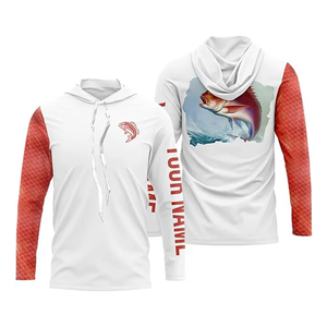 Sweat à capuche de pêche à manches longues pour homme, imprimé par sublimation, séchage rapide, UPF 50, motif poisson rouge, vêtements d'extérieur - Product Image 4