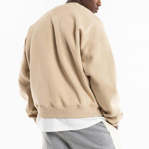 OEM Plain Dropped Shoulder <b>Long</b> Sleeve Cotton Men's Hoodies Custom Logo Printed Oversized Crewneck Pullover <b>Sweatshirts</b> - Product Image 5