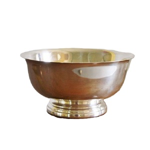 Seau à glace rond en acier inoxydable avec base sur pied, design classique, résistant à la rouille, bol de service pour boissons, décoration de fête, refroidisseur à vin - Product Image 1