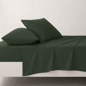 Cotton Flat <b>Sheet</b> 150TC Plain Dyed Breathable All-Season Bedding for Adult Fully elasticized for a snug <b>fit</b> - Product Image 6
