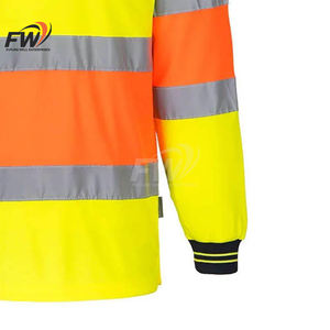 Chemise polo de travail à manches longues en polyester pour mécaniciens, construction, haute visibilité, réfléchissante, sécurité, travail automobile, construction - Product Image 2