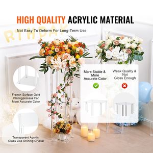 10 Pezzi Colonna Acrilica Geometrica da 23,6 Pollici (60 cm) per Fiori da Matrimonio, Supporto Centrotavola per Arco da 6 Metri (20 Piedi) per Decorazioni Sceniche e Vasi Floreali - Product Image 3