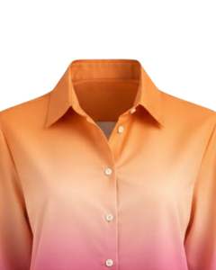 Camisa de Manga Larga para Mujer, Color Degradado de Albaricoque a Rojo Vino, Personalizada, con Botones, Estilo Casual para Oficina, Fabricante de Ropa Personalizada - Product Image 5