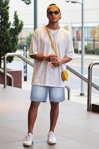 Shorts en jean baggy pour homme, coupe ample, taille élastique, entrejambe de 7 pouces - Product Image 2