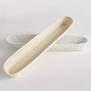 Long Shaped 25/30 inches Bread Banneton with Liner Cloth <b>Cheap</b> Price Sourdough Proofing Fermentation <b>Basket</b> Rattan Bread <b>Baskets</b> - Product Image 1