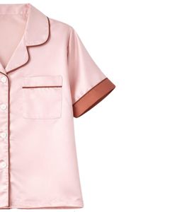 Ensemble pyjama femme en satin rose et cuivre personnalisé, manches courtes, boutonné, deux pièces, vêtements de nuit, ensemble short de détente - Product Image 4