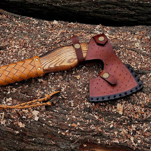Hot Selling High Quality Industrial <b>Viking</b> <b>Axes</b> Hand Forged Engraved Handle High Carbon Steel Flat Backed Broad <b>Axe</b> Etched Blade - Product Image 2
