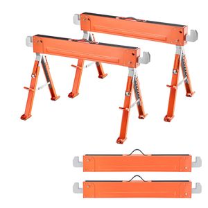 Set di 2 Cavalletti da Lavoro Pieghevoli Resistenti, Capacità di Carico 1800 Libbre, Altezza Regolabile, Nuovi o Usati - Product Image 1