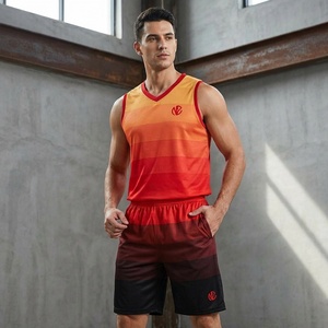Ensemble de maillots de basket sans manches personnalisés, 100 % polyester, 280 GSM, impression par transfert thermique, uniforme d'équipe, vente en gros, fabricant OEM ODM - Product Image 2