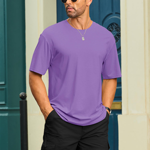 เสื้อยืดโอเวอร์ไซส์ผ้าคอตตอนผสม สำหรับผู้ชาย เนื้อผ้านุ่ม น้ำหนักเบา สวมใส่สบาย ทรงหลวม ระบายอากาศดี เหมาะสำหรับใส่ลำลองทุกวัน สตรีทแวร์ รับผลิตตามแบบ OEM - Product Image 3