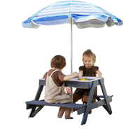 Vente en gros de table et chaises pour enfants en bois pour l'extérieur Tables pour enfants Tabourets de table octogonaux/rectangulaires avec parasol Ensemble de chaises de pique-nique