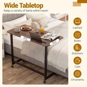 Tavolino Laterale Mobile con Ruote per Soggiorno, Arredamento Pratico con Rotelle - Product Image 6