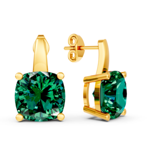 9K Yellow Gold 4Ct Lab Grown <b>Emerald</b> Gemstone Custom <b>Earring</b> IGI Certified Ethical Fine Jewelry Gift MOQ 3pc 10pc OEM ODM - Product Image 3