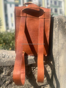 Nuevas mochilas Vintage grandes de cuero de cabra personalizadas hechas a mano, bolsas de gimnasio de viaje de alta calidad, mochila dos en uno para Unisex - Product Image 6