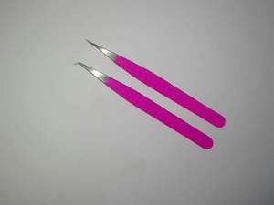 Pinzas para Extensión de Pestañas de Acero Inoxidable de Alta Calidad, Color Dorado, 45/90 Grados, Punta Puntiaguda y Lisa - Product Image 3