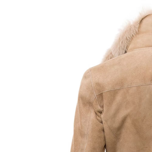 Women's Cowhide Leather Coat Fur Trim Collar Cuffs Full Sleeves Breathable Canvas Fabric Detachable Lining Winter Elegant Jacket - Product Image 4