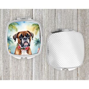 Espejo de maquillaje de viaje decorativo compacto Luau para mujeres niñas bolsillo plegable de mano Boxer regalo - Product Image 4
