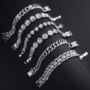 Top Quality Moissanite Hiphop Bracelet Iced Out Jewelry for <b>Men</b> and Women Fashion Accessory Available At Best Price - Product Image 6