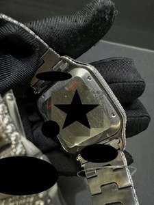 Reloj de Lujo de Acero Inoxidable Analógico con Movimiento Mecánico ETA, Diseño Completamente Adornado con Diamantes Moissanite para Uso Deportivo y Empresarial - Product Image 4