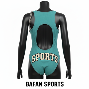 Maillot de bain femme en tissu polyester et élasthanne 200 GSM, vert turquoise, vêtements de bain sportifs, logo personnalisé pour maillot de bain femme - Product Image 5