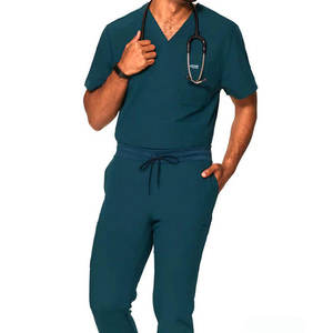 ชุดสครับผู้ชายทำจากวัสดุโพลีเอสเตอร์ 100% สำหรับขาย ดีไซน์ใหม่ ขายดี ระบายอากาศได้ดี ชุดยูนิฟอร์มสครับ สีสันตามสั่ง - Product Image 3