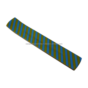 Porta Incienso Decorativo de Madera con Diseño a Rayas, Bandeja Recolectora de Cenizas, Quemador para Varillas Largas, para Meditación Espiritual, Yoga y Decoración del Hogar - Product Image 1