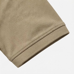 <b>Men's</b> <b>Khaki</b> Short Sleeve 100% Cotton Pique Polo <b>Shirt</b> Casual Breathable Regular Fit Solid Knitted Design - Product Image 6