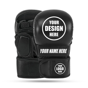 ถุงมือ MMA หนังวัวแท้แบบครึ่งนิ้ว สำหรับมวยไทย ซ้อมทราย UFC และชกมวย - Product Image 1