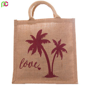 Elegantes bolsas de compras de yute ecológicas Cierre de cremallera Mango largo Mediano 30-50cm Tamaños Fabricado Yute Beach Bag Company - Product Image 5