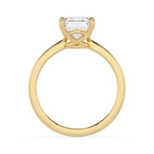 Magnífico Anillo de Compromiso de Oro Rosa de 10K con Diamante Cultivado en Laboratorio de Corte Esmeralda, Diseño Refinado de Corte Escalonado y Elegancia Nupcial - Product Image 6