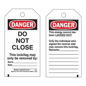 Etiquetas de Bloqueo y Señalización Brady, Resistentes al Aceite y la Humedad, Advertencia de Fuente de Energía, Seguridad LOTO - Product Image 3