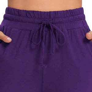 กางเกงวอร์มขาบานทรงใหม่ปี 2026 ผ้าหนานุ่ม คุณภาพสูง เอวยางยืดพร้อมเชือกผูก สีพื้น สำหรับผู้หญิง - Product Image 6
