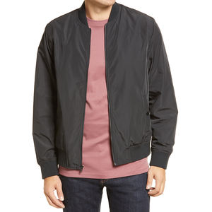 Blouson Bomber Confortable en Satin pour Homme Bleu avec Fermeture Éclair Multi-Poches Écologique Streetwear Vente en Gros pour Homme - Product Image 1