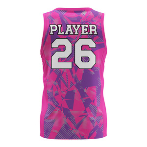Custom Sublimated Basketball Jersey V Neck Sleeveless Geometric Print Moisture Wicking <b>Athletic</b> Wear Adult Unisex Shirts - Product Image 2