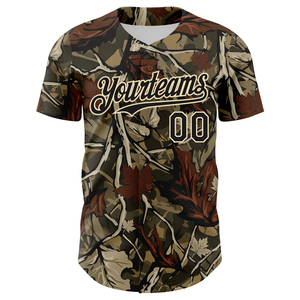 Custom Camo Sublimated Baseball Jersey Full Button Breathable Polyester Short Sleeve Unisex Team Uniform - Product Image 6