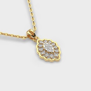 Pendentif diamant en or jaune plaqué 14K/18K, taille ronde, certifié IGI, bijoux de luxe pour femmes, sans chaîne - Product Image 2
